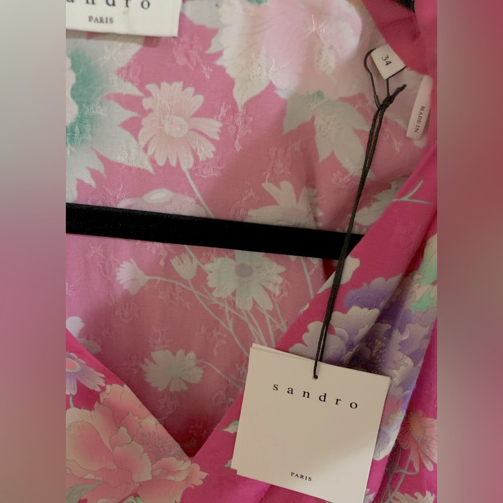 SANDRO SHORT MINI FLORAL SUMMER DRESS - Picture 6 of 11